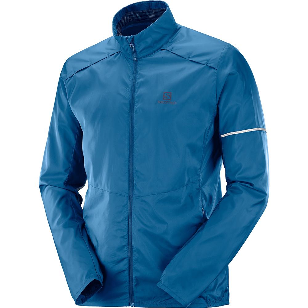 Salomon Singapore Mens Midlayers - AGILE WIND JKT M Blue | 42971-VFNR